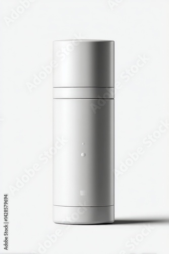 Obraz na płótnie Modern Minimalist White Thermos on Simple Background w salonie