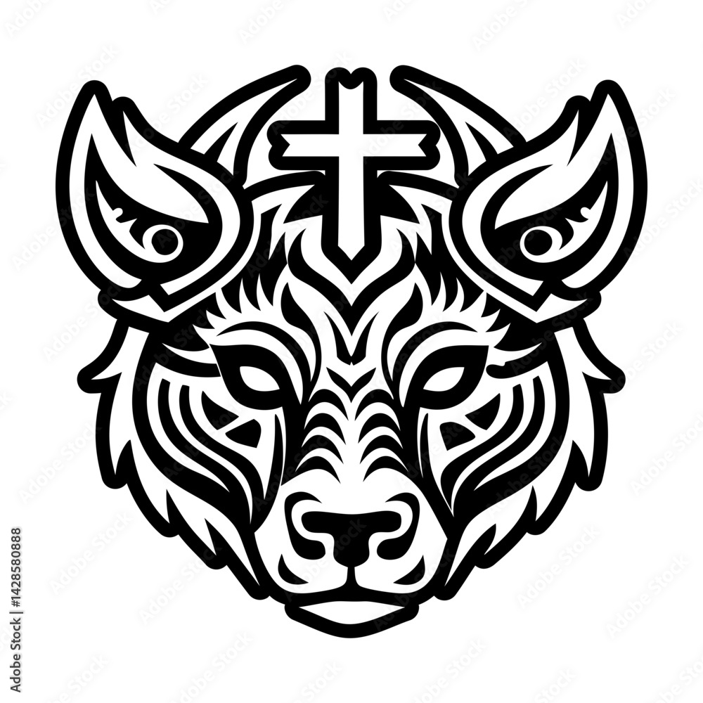 Fototapeta premium A filled style icon of holy animal tattoo