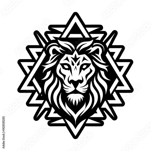 A glyph style icon of lion symbol