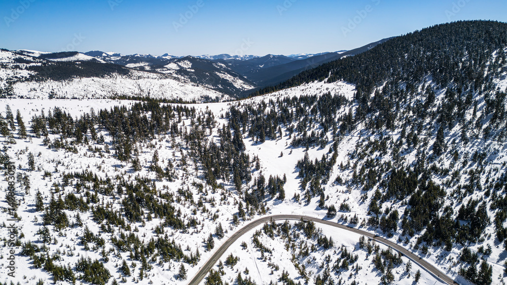 Prislop Pass in winter, Maramures, Romania