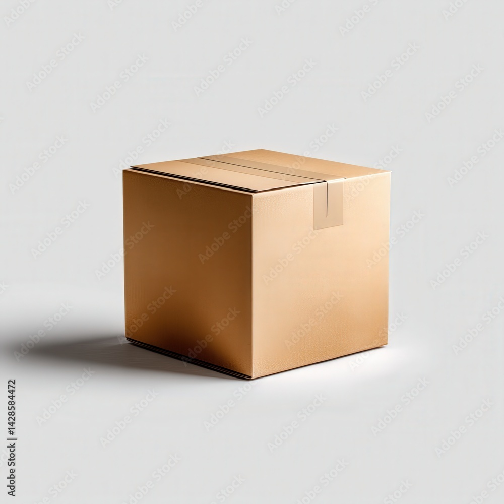 Plain Brown Box on a Grey Background for Packaging Ideas
