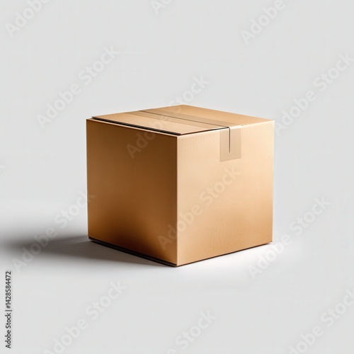 Plain Brown Box on a Grey Background for Packaging Ideas