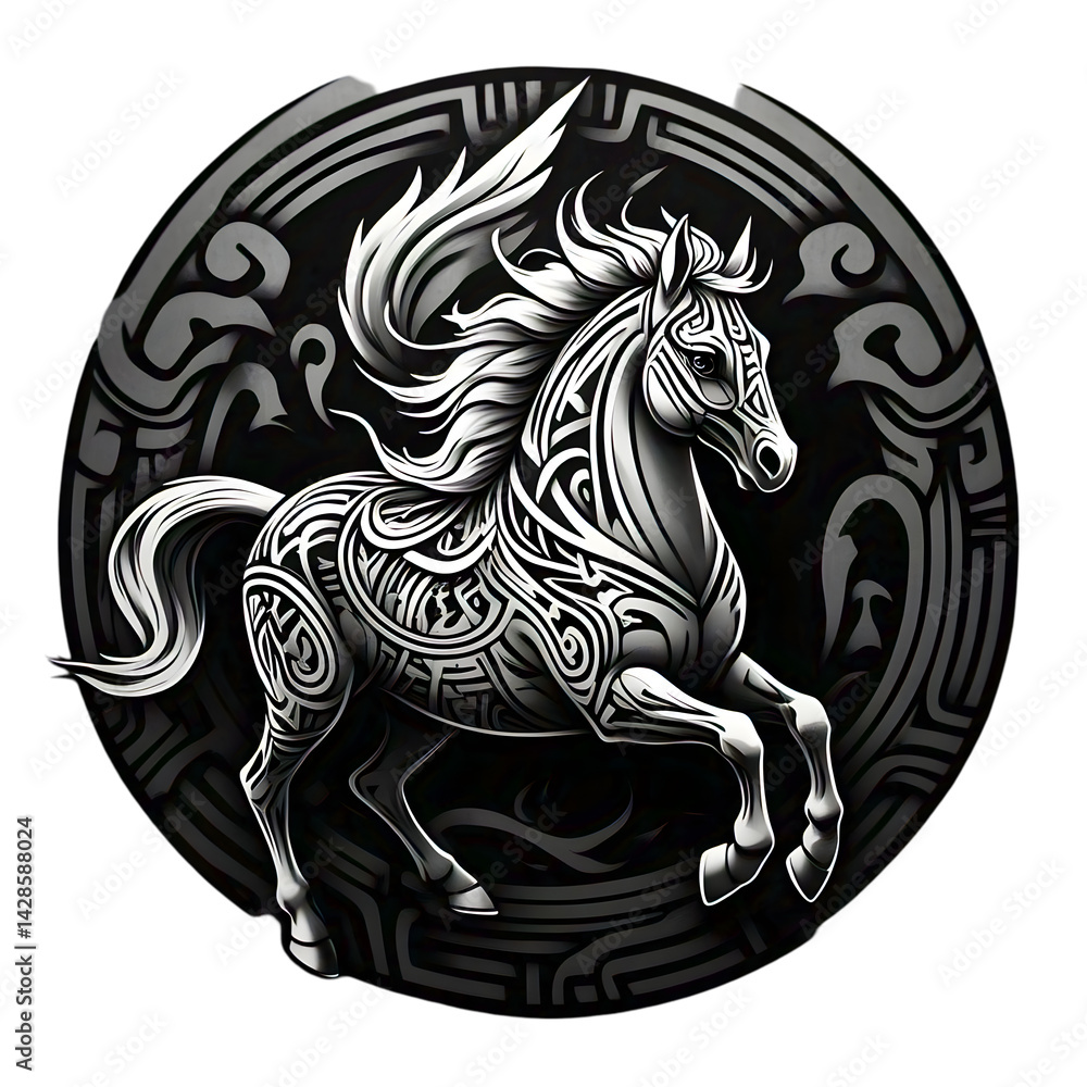 Fototapeta premium Pegasus vector illustration silhouette