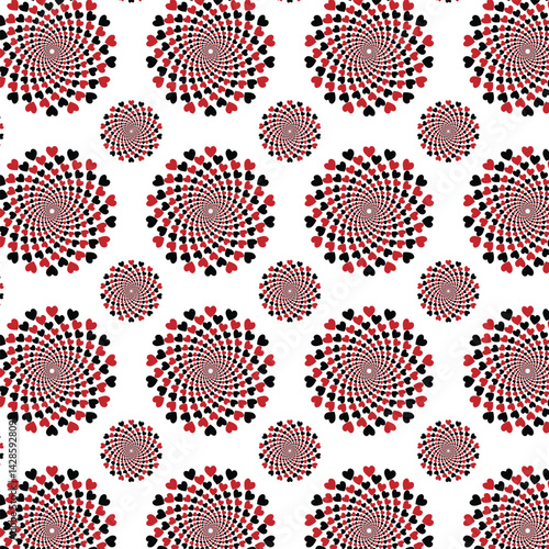 minimal love shape repeat pattern for fashion and print