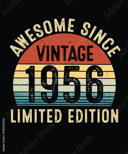 Tableau sur toile Awesome Since Vintage 1956 Limited Edition Birthday T Shirt Design