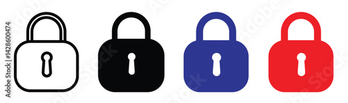 Lock icon, vector illustration.