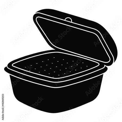 Lunch Box slhouette vector file – Leakproof Food Container Vector for School, Office & Travel