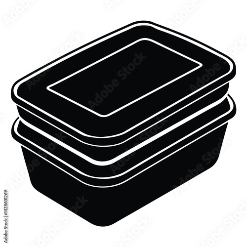 Lunch Box slhouette vector file – Leakproof Food Container Vector for School, Office & Travel