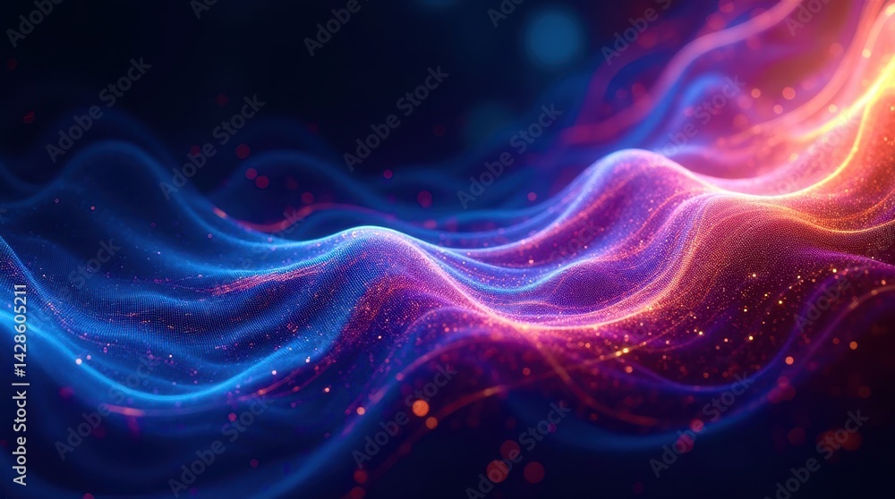 Fototapeta premium A colorful, abstract image of a wave with purple and blue colors