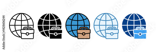 Internet Job  Icon Set Multiple Style Collection