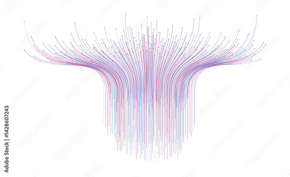 Technology background. Big data visualization concept. Information artificial neural network