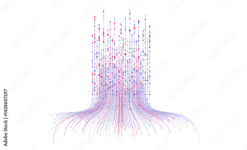 Technology background. Big data visualization concept. Information artificial neural network