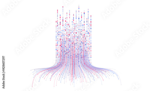 Obraz na płótnie Technology background. Big data visualization concept. Information artificial neural network w salonie