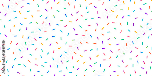 Colorful sprinkles banner background, colorful falling decorative sprinkles background