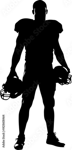 American football silhouette, Football player clipart, Football SVG, Gridiron art, NFL player silhouette, Sports clipart, Quarterback silhouette, Football action pose, Running back SVG, Linebacker sil