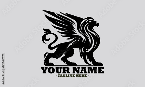 Bild auf Leinwand griffin engrave logo icon design illustration, griffin vector illustration art a