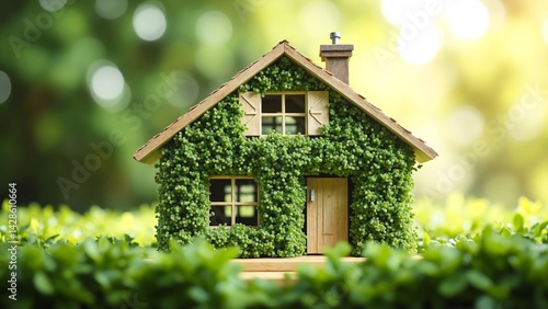 Wallpaper Mural Eco Friendly House Model in Lush Green Foliage Torontodigital.ca