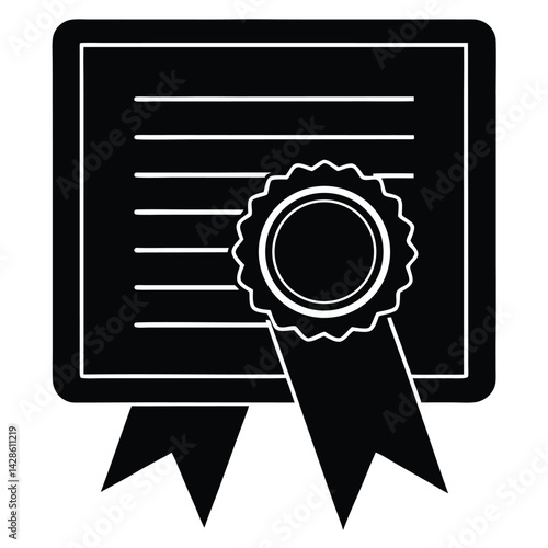 Isolated Black Vector Artist Element certificate of authenticity With White Background