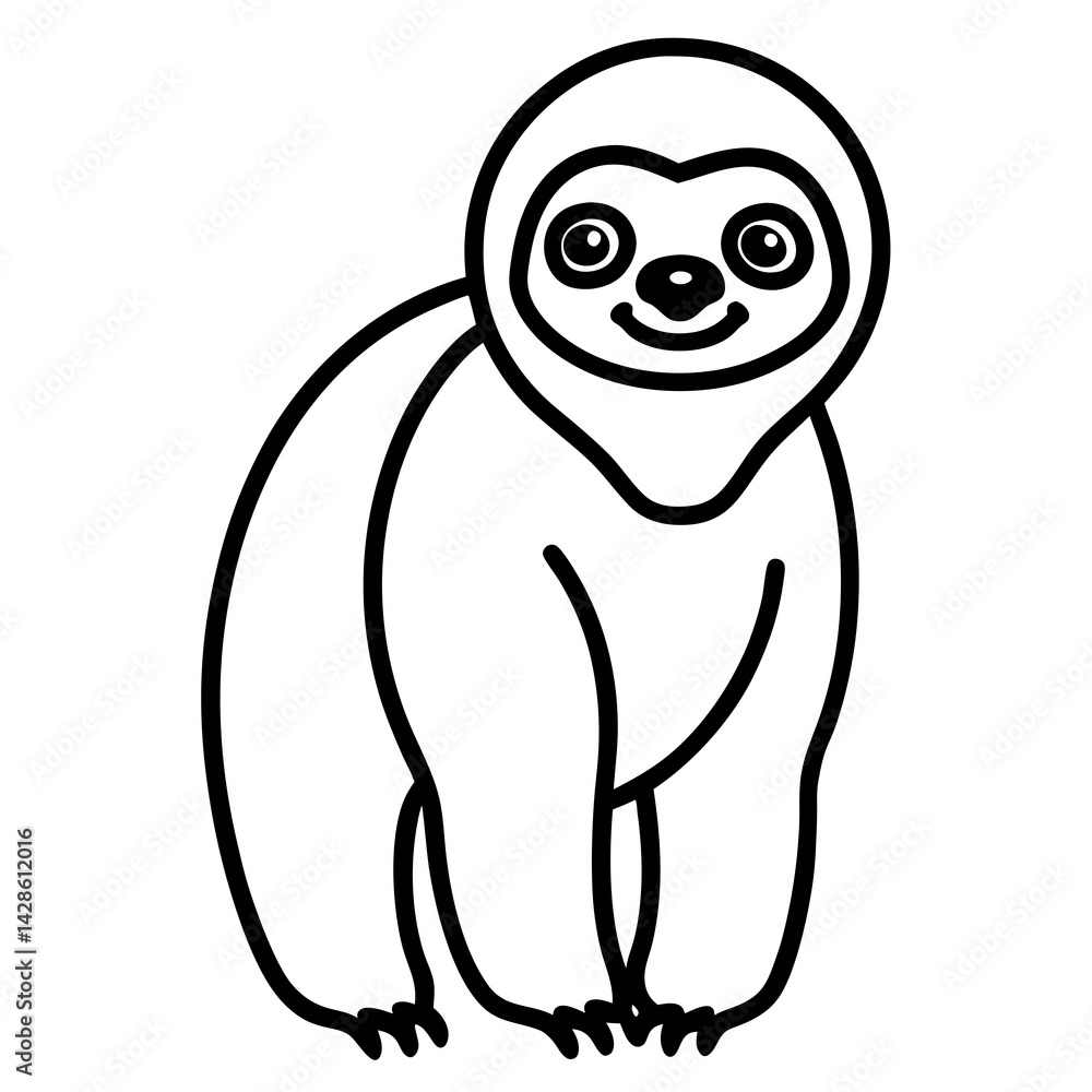 Fototapeta premium Chill Sloth Outline
