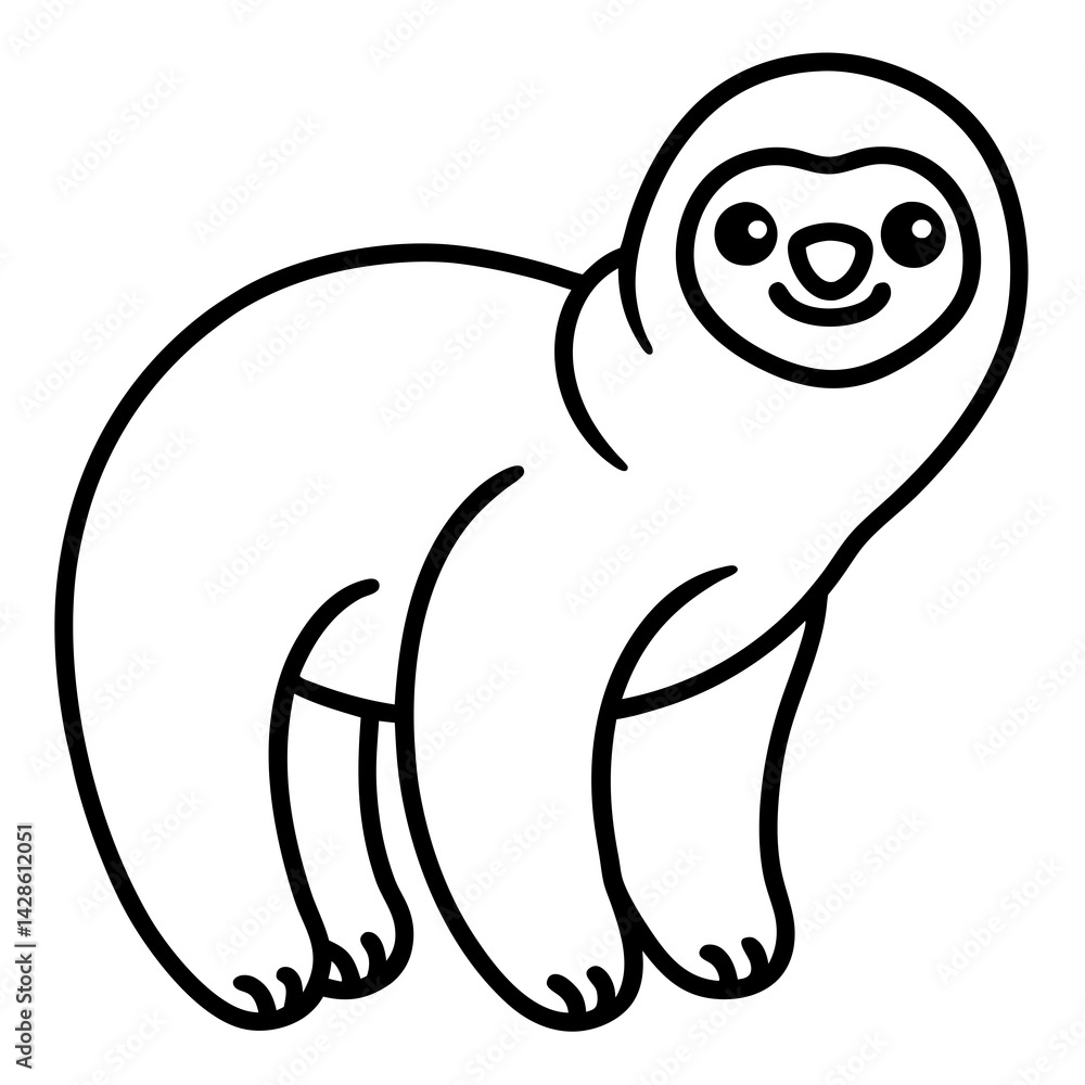 Obraz premium Chill Sloth Outline