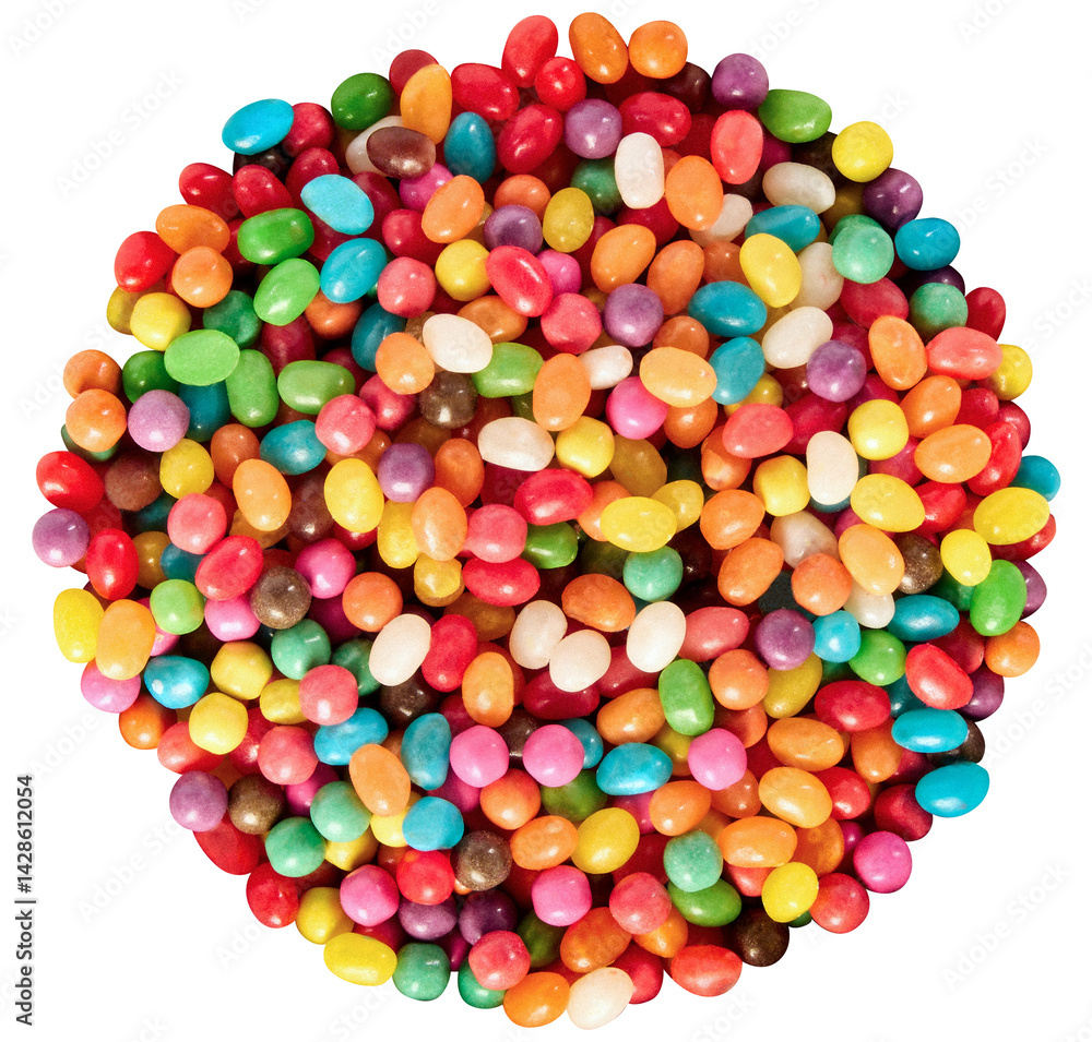 Obraz premium colorful and rainbow sweet candies on isolated background,PNG