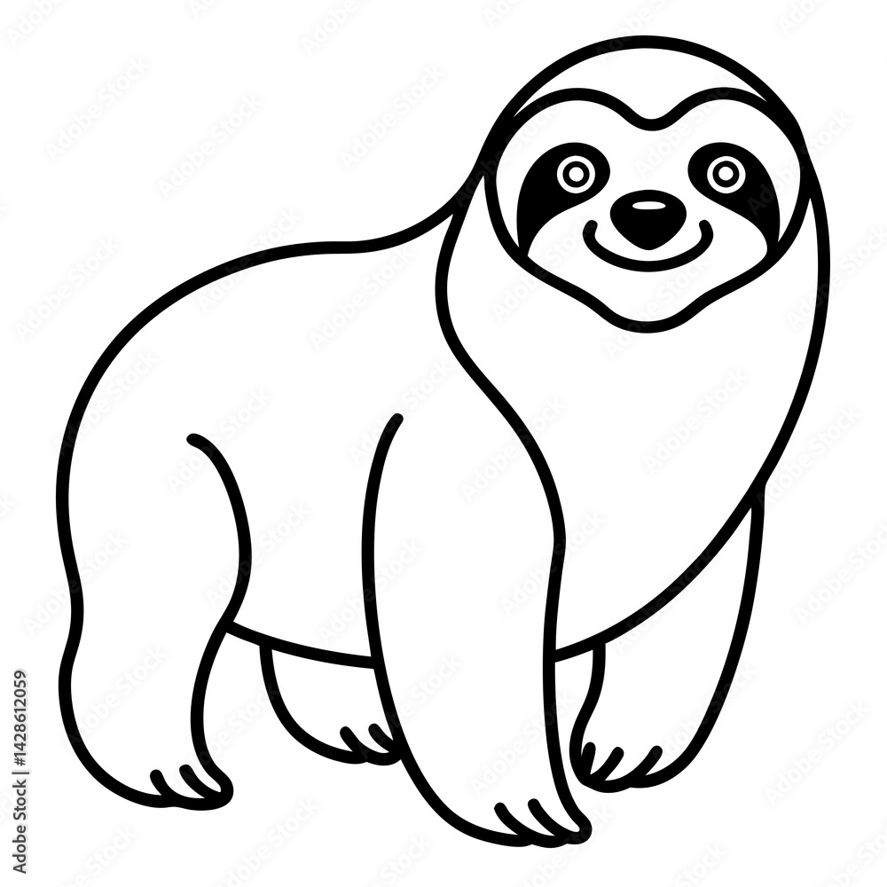 Fototapeta premium Chill Sloth Outline