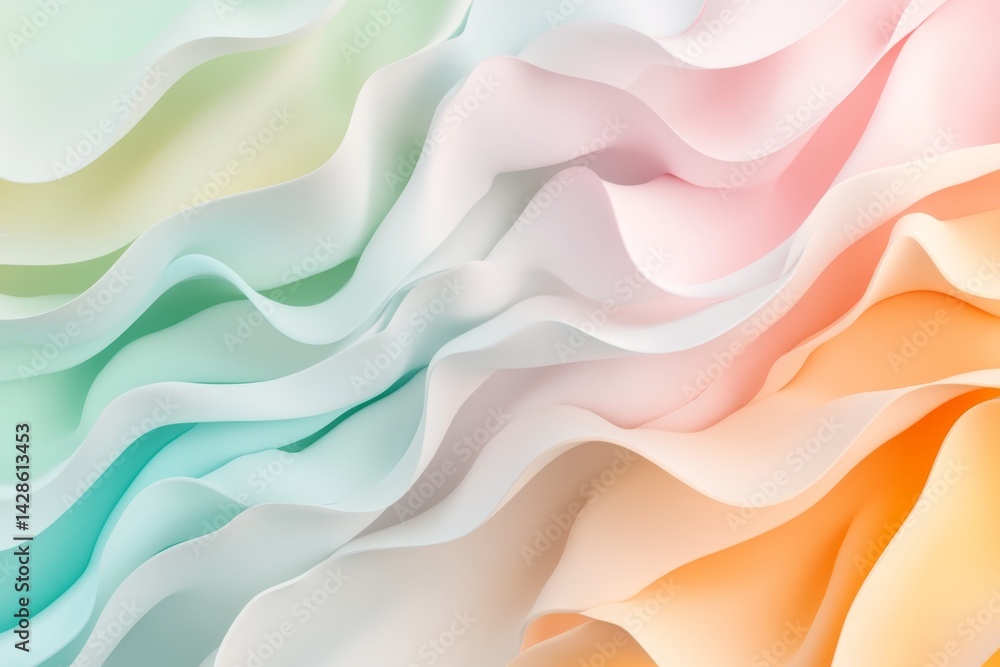 Obraz premium Abstract pastel wavy folds
