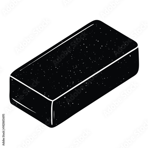 Isolated Black Vector Artist Element eraser  kneaded and block  With White Background