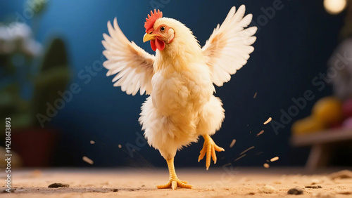 a dancing chick
