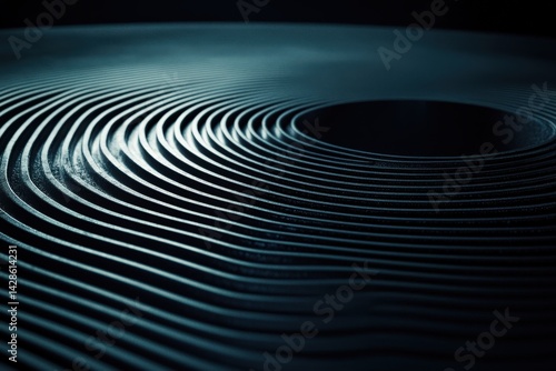 Abstract Dark Waves Texture with Circular Patterns and Depth Effect