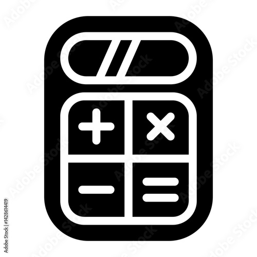 calculator glyph icon