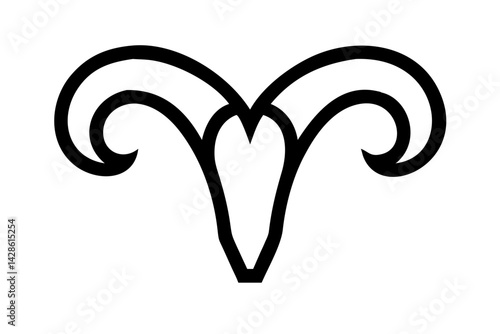 Aries Zodiac Sign Symbol | Minimalist Horoscope Illustration for Astrology Content, Birth Charts and Tattoo Designs