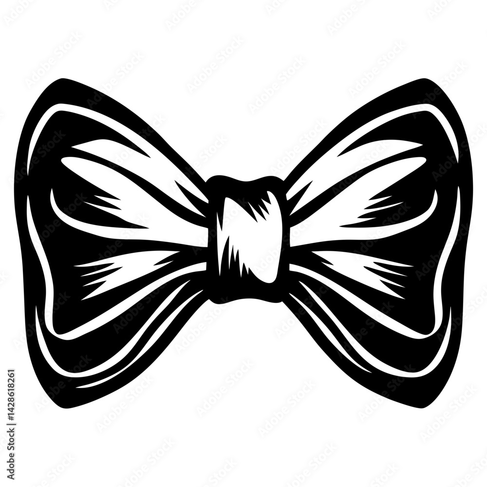 Obraz premium Stylized black and white image of a classic bow tie accessory