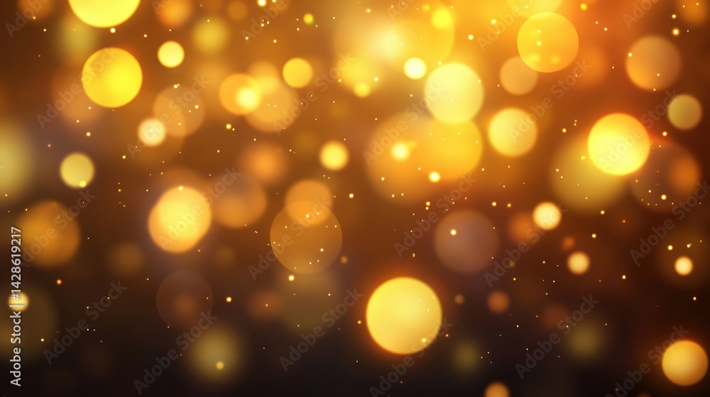 A festive golden bokeh background with glowing orbs softly blending into each other. A festive golden bokeh background with glowing orbs softly blending into each other.