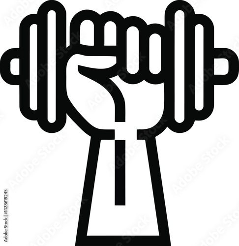 A human finger holds a vector icon illustration of a hand holding a video camera and a film