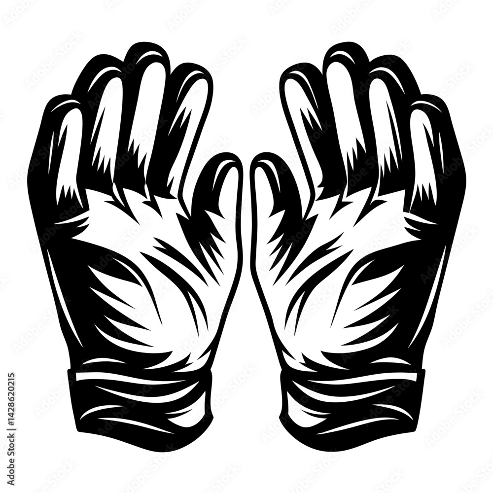 Obraz premium Praying hands monochrome vector illustration expressing hope and faith in divinity