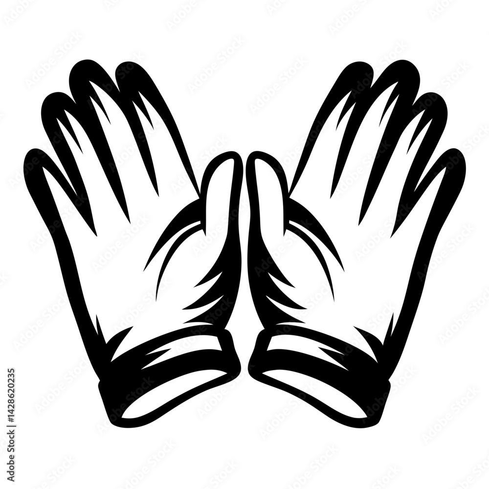 Obraz premium Stylized cartoon of two hands, open with palms facing each other