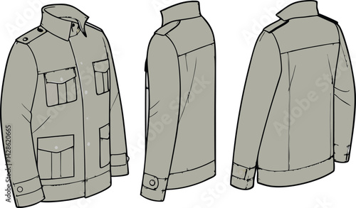 Stylish Motorcycle Jacket Modern Design with Collar & Zipper