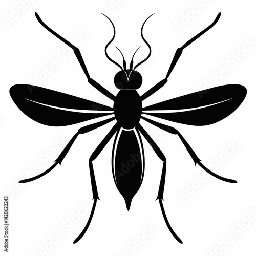 Clean and Bold Mosquito Silhouette