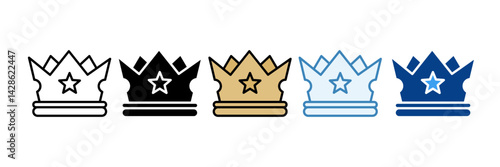 Crown  Icon Set Multiple Style Collection