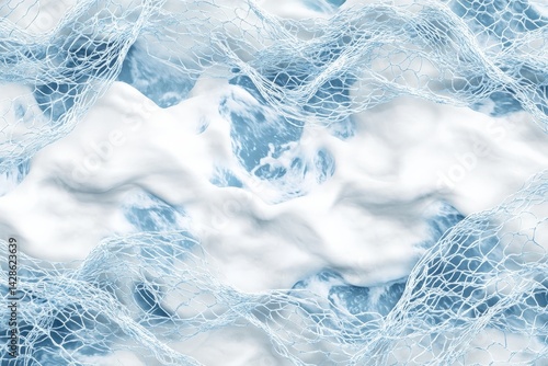 Abstract Ocean Waves and Net Background for Creative Projects