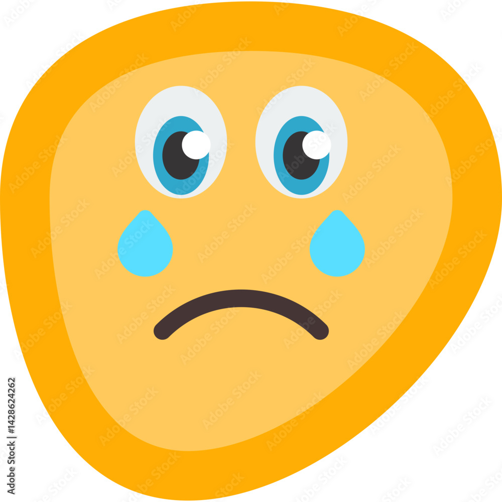 Fototapeta premium Crying Face Flat Icon
