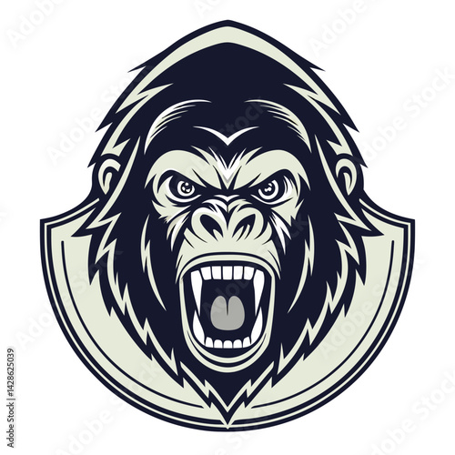 Angry Gorilla Head Emblem