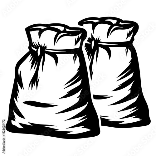 Two Black Sacks Full of Goodies Ready to Be Gifted to Someone