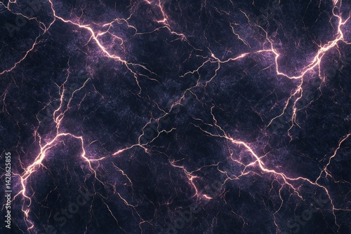 Obraz na płótnie Abstract Purple Lightning on Dark Marble Texture Background w salonie