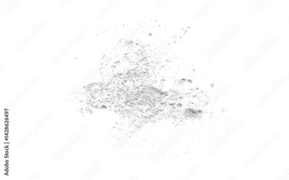 Fototapeta premium Ash pile isolated on white background, texture, Ash Wednesday concept. Ash pile isolated on white background, texture, Ash Wednesday concept