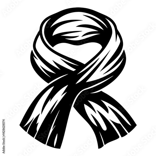 Bold black and white support ribbon graphic for awareness campaigns