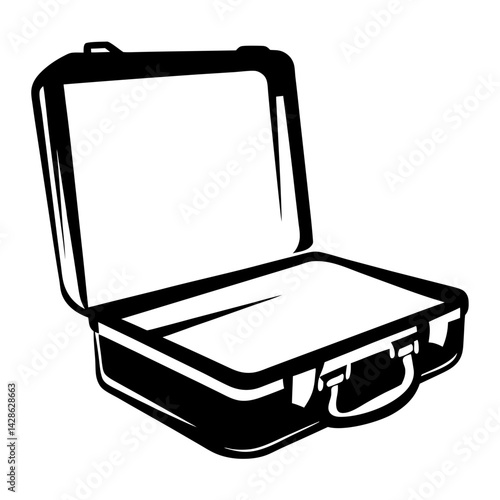 Open black and white briefcase symbolizes readiness and potential opportunities ahead