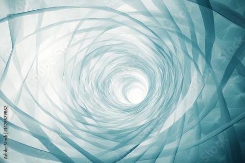 Obraz na płótnie Abstract Swirling Light Blue Tunnel Design in Soft Focus Effect w salonie