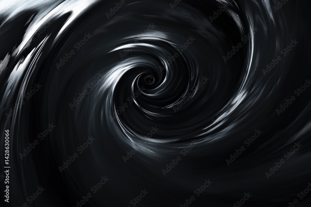 Abstract Swirling Patterns of Dark Fluid Motion in Artistic Design